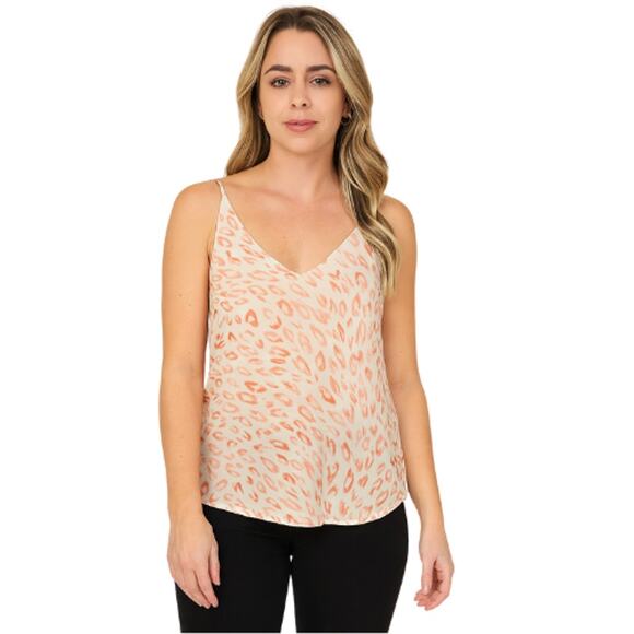 CAbi Animal Print Tank Top in Coral and Cream – EUC Size M - Picture 1 of 5